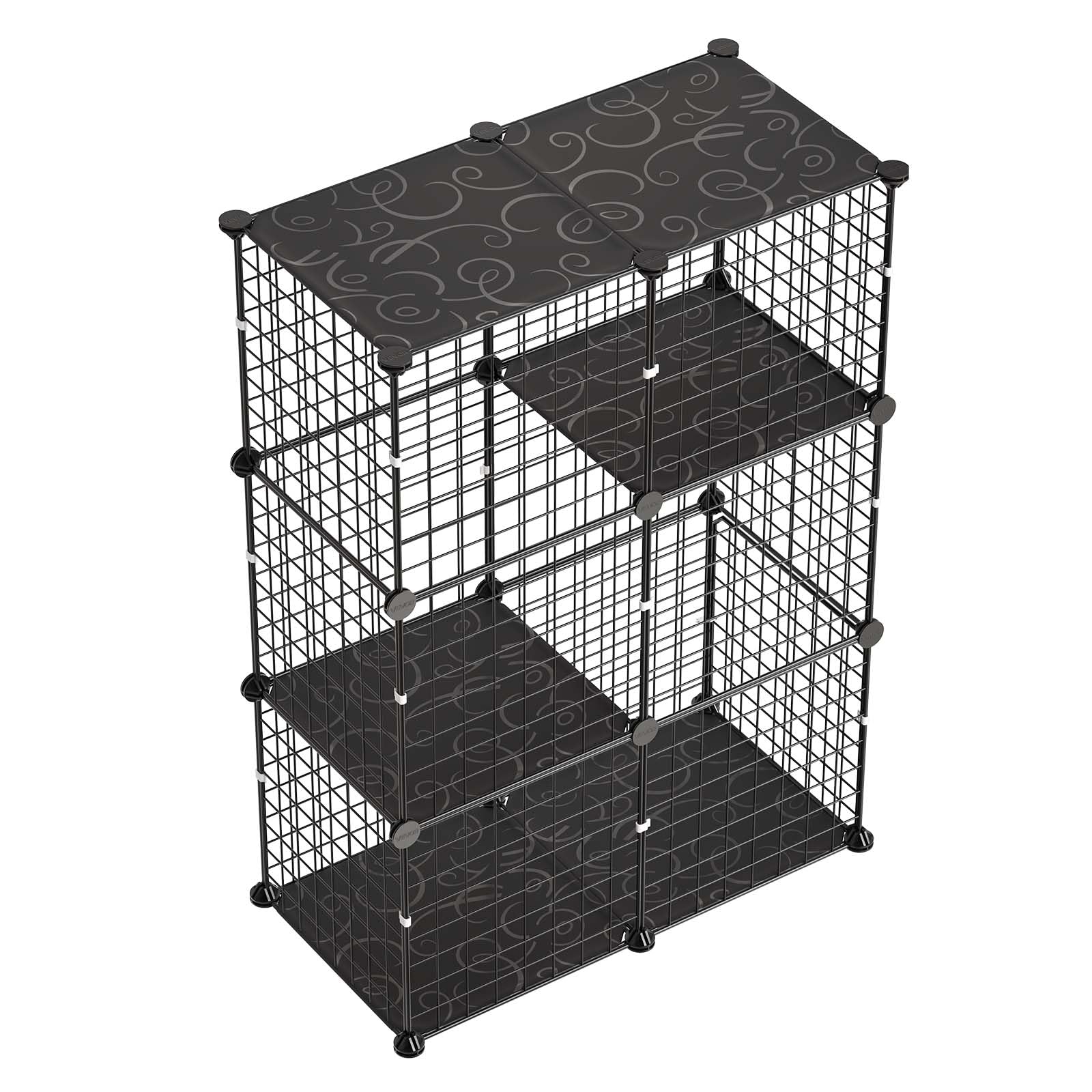 VEVOR Katzenkäfig Katzengehege 3-Stock Katzenauslauf 71,1x35,5x104,1cm