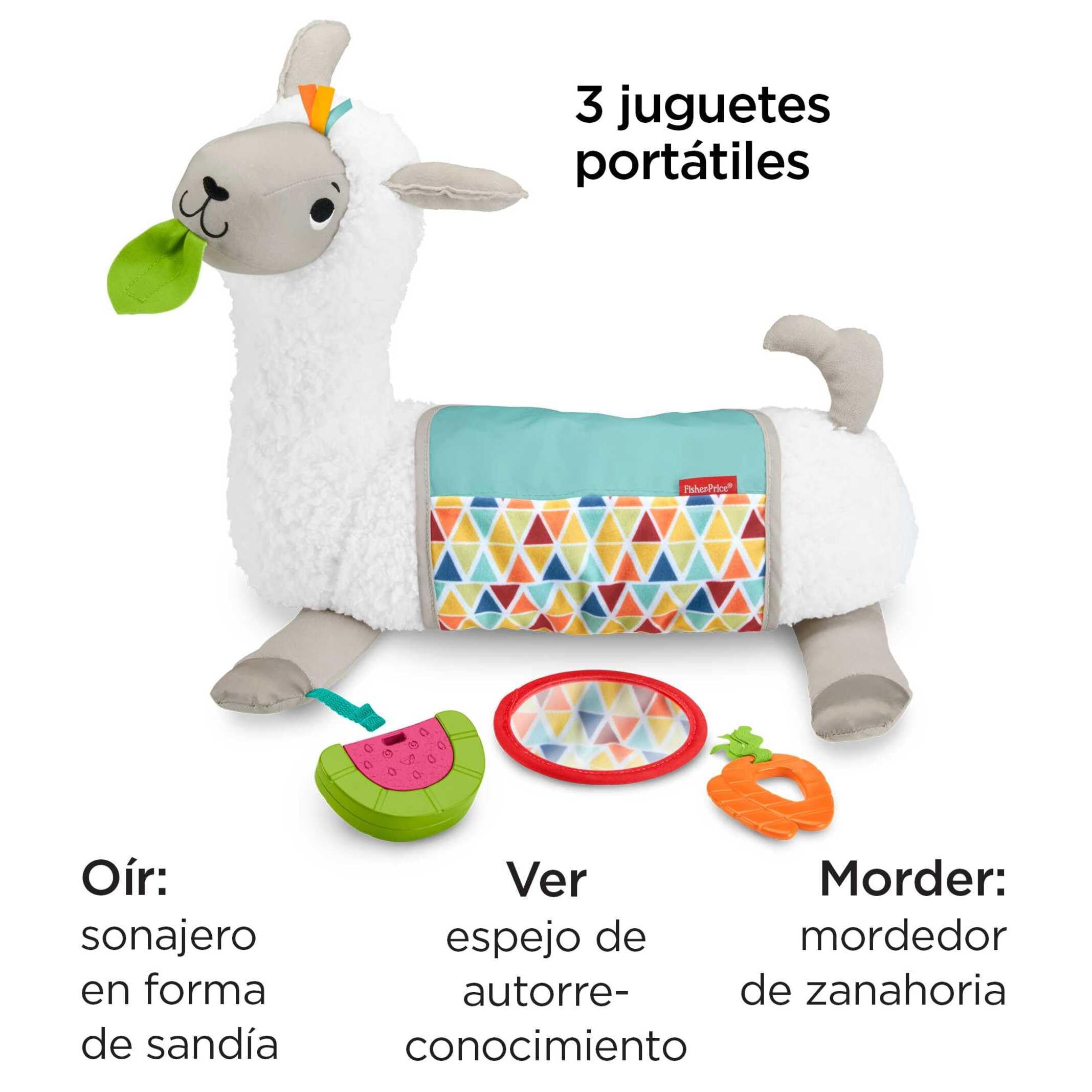 Fisher-Price Llama Crece Conmigo, cojín Juguete sensorial para bebé recién Nacido (Mattel GLK39)