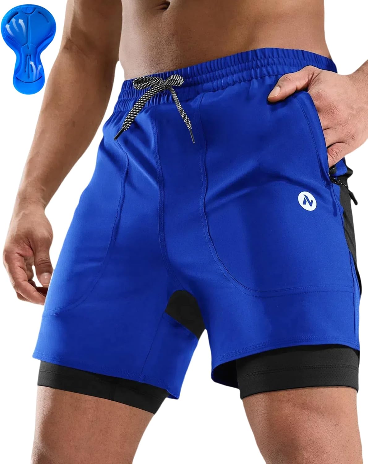 Nepest Mens Mountain Bike Shorts 3D Padded MTB Shorts Bicycle Biking Biker Baggy Cycling Shorts with Zipper Pockets