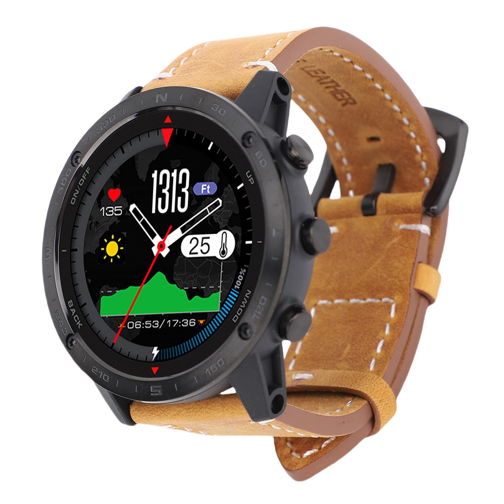 Smartwatch da Uomo Dispositivo Sportivo Avanzato per Fitness 1,3 Pollici Impermeabile per Immersioni Corsa Nuoto Lega di Silicone Ti