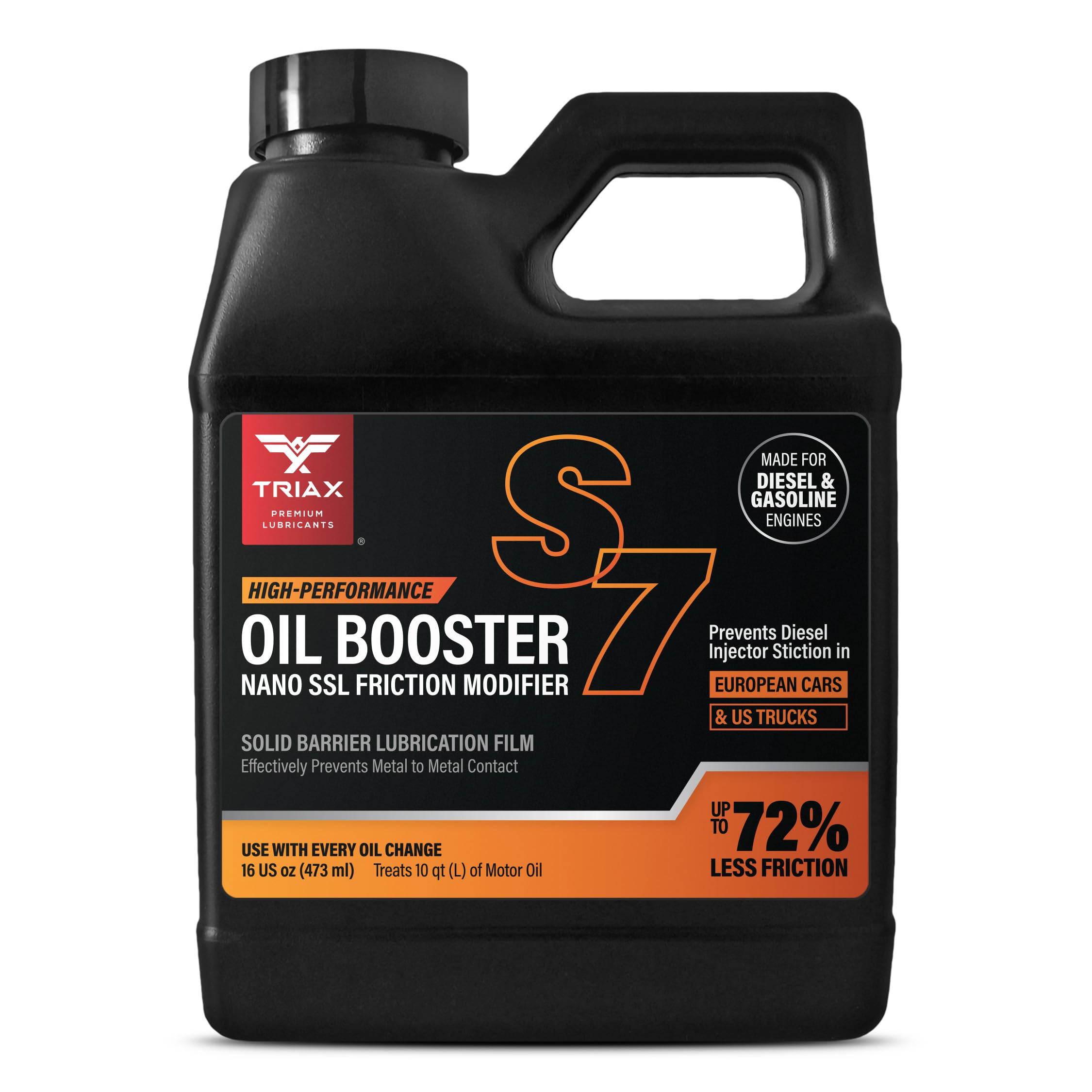 TRIAX S7 Nano Friction Modifier for Diesel and Gasoline Engines - 100% Synthetic Esters Based (16 Ounce)