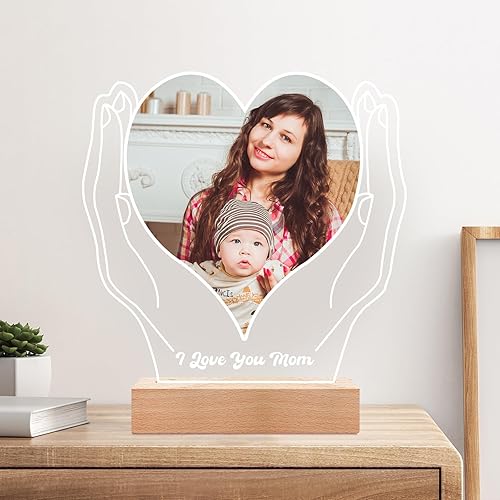 Miniatura 5 de Regalos personalizados para el día de la madre para mamá de hija e hijo, marcos de fotos personalizados con foto, marco de fotos personalizado con