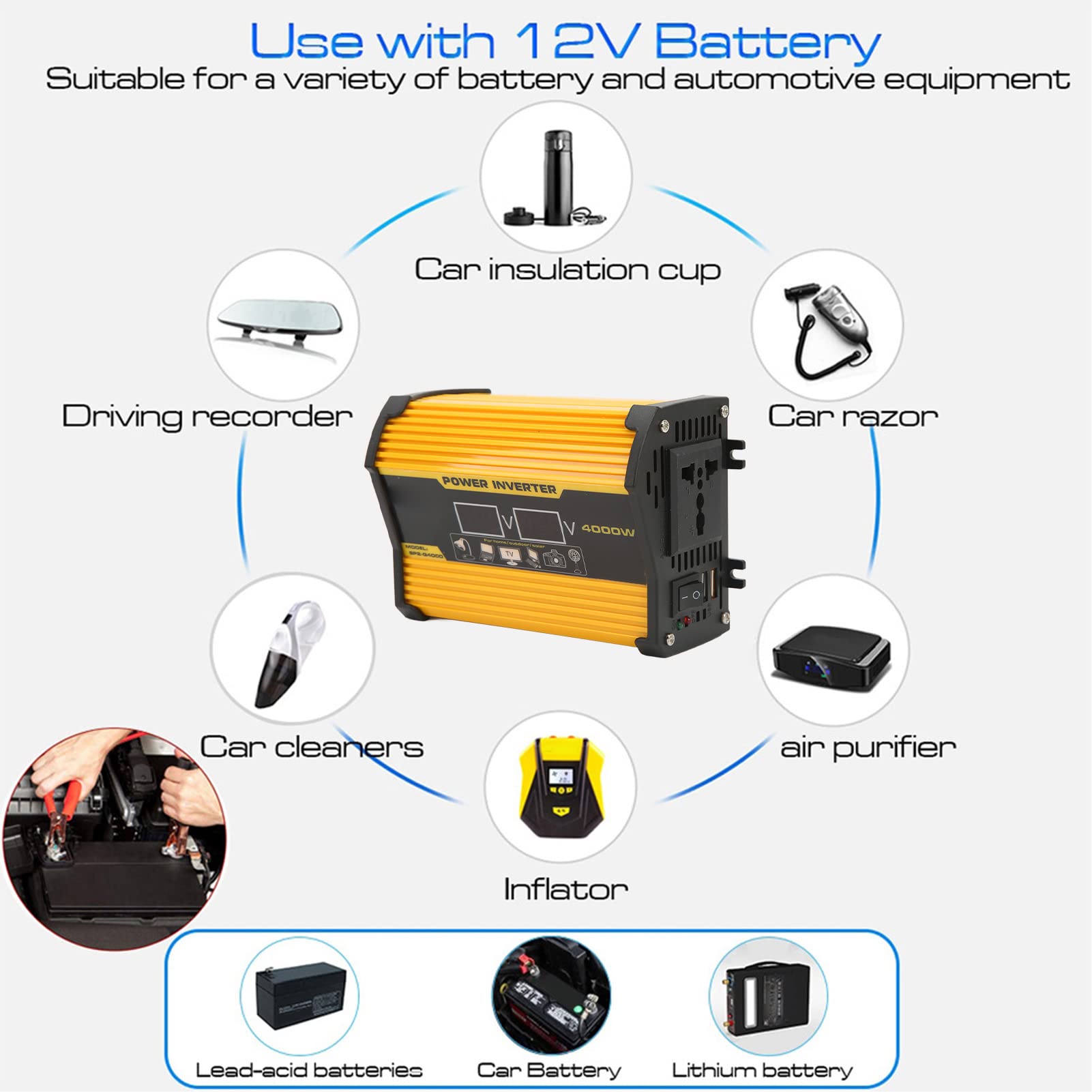 Kit de Inversor Solar, Kit de Inversor de Panel Solar Monocristalino de 18 W Controlador de Carga de 30 A Inversor Inversor de 300 W Protección Completa Pantalla LCD para Exteriores (12V a 220V)