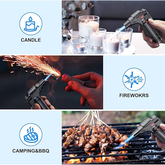 Encendedor Torch Recargable 4 Pack Antiviento Multiusos miniatura 6