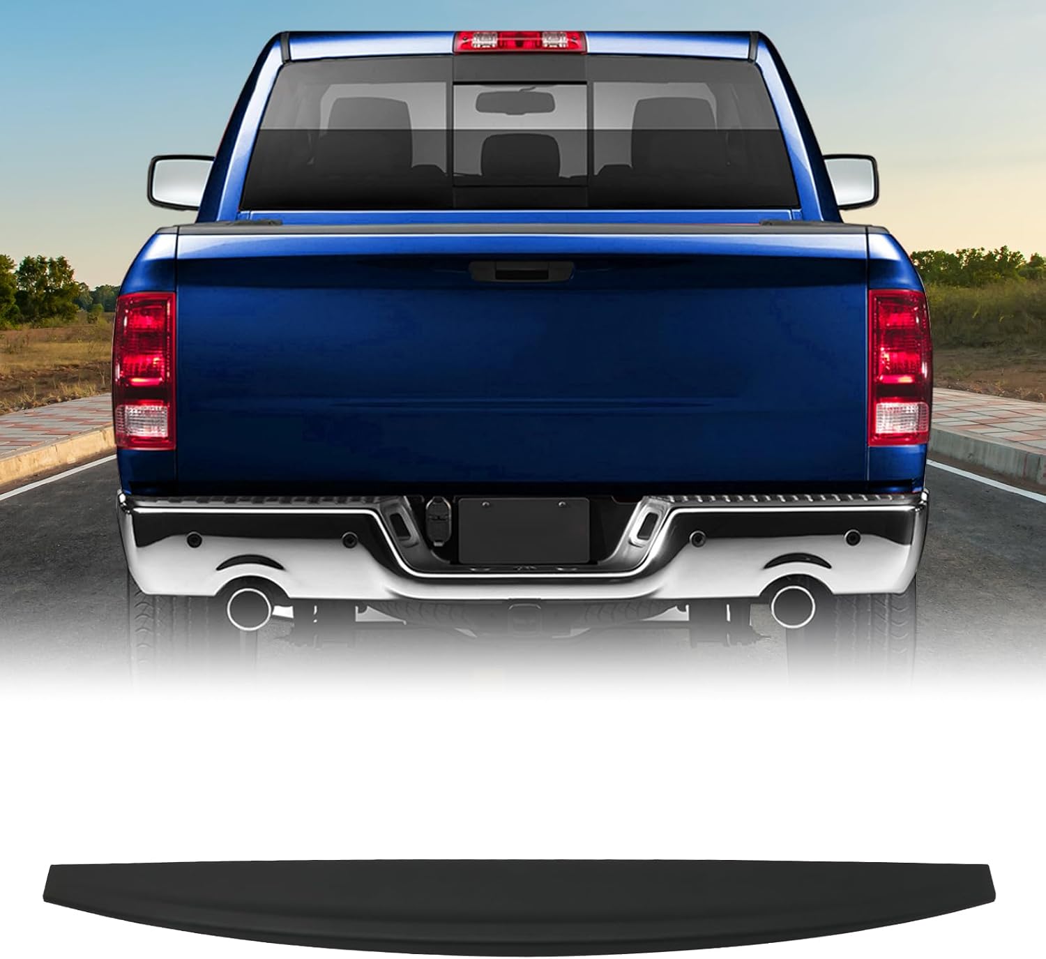 IKON MOTORSPORTS, Tailgate Moulding Spoiler Compatible with