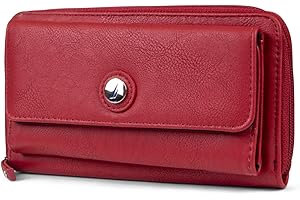 Elegante monedero RFID Tommy Hilfiger para mujer en color rojo fuego