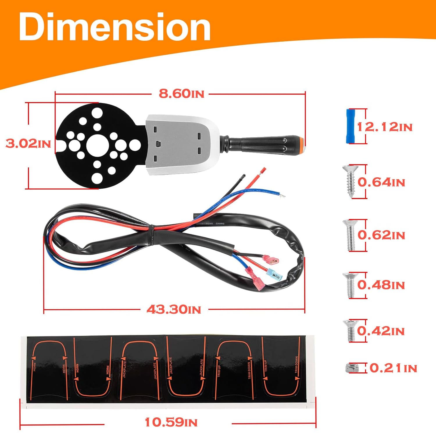 YMT PT1000-1P Bezel Control Switch Fit for Seastar Hydraulic, Cable and Tilt Steering, Blinker Trim Control System Single Function,Engine Trim/Jack Plate