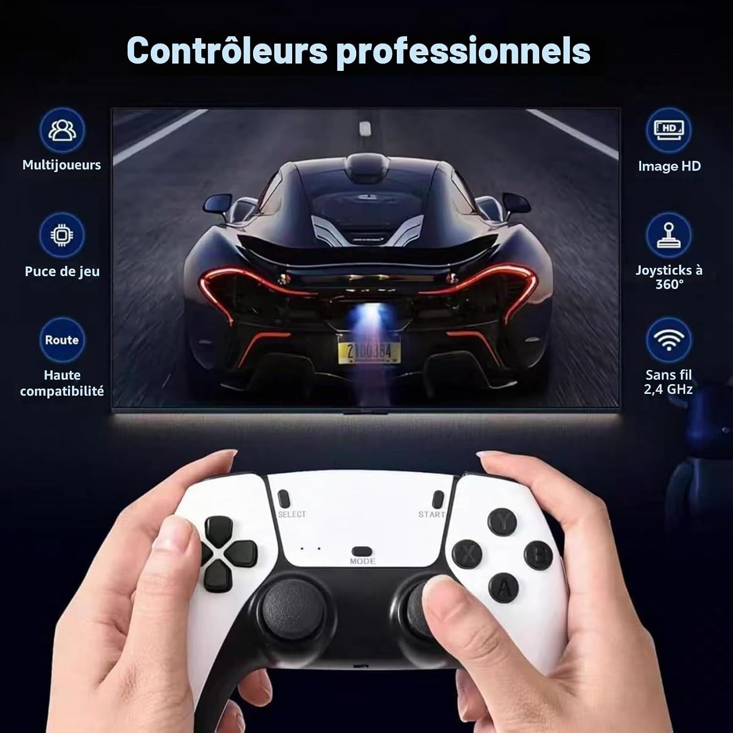 Console de Jeux vidéo 4K Mini avec Deux manettes sans Fil, Connexion HDMI 4K Haute définition à la télévision, Plus de 20 000 Jeux intégrés, Stockage de 64 Go