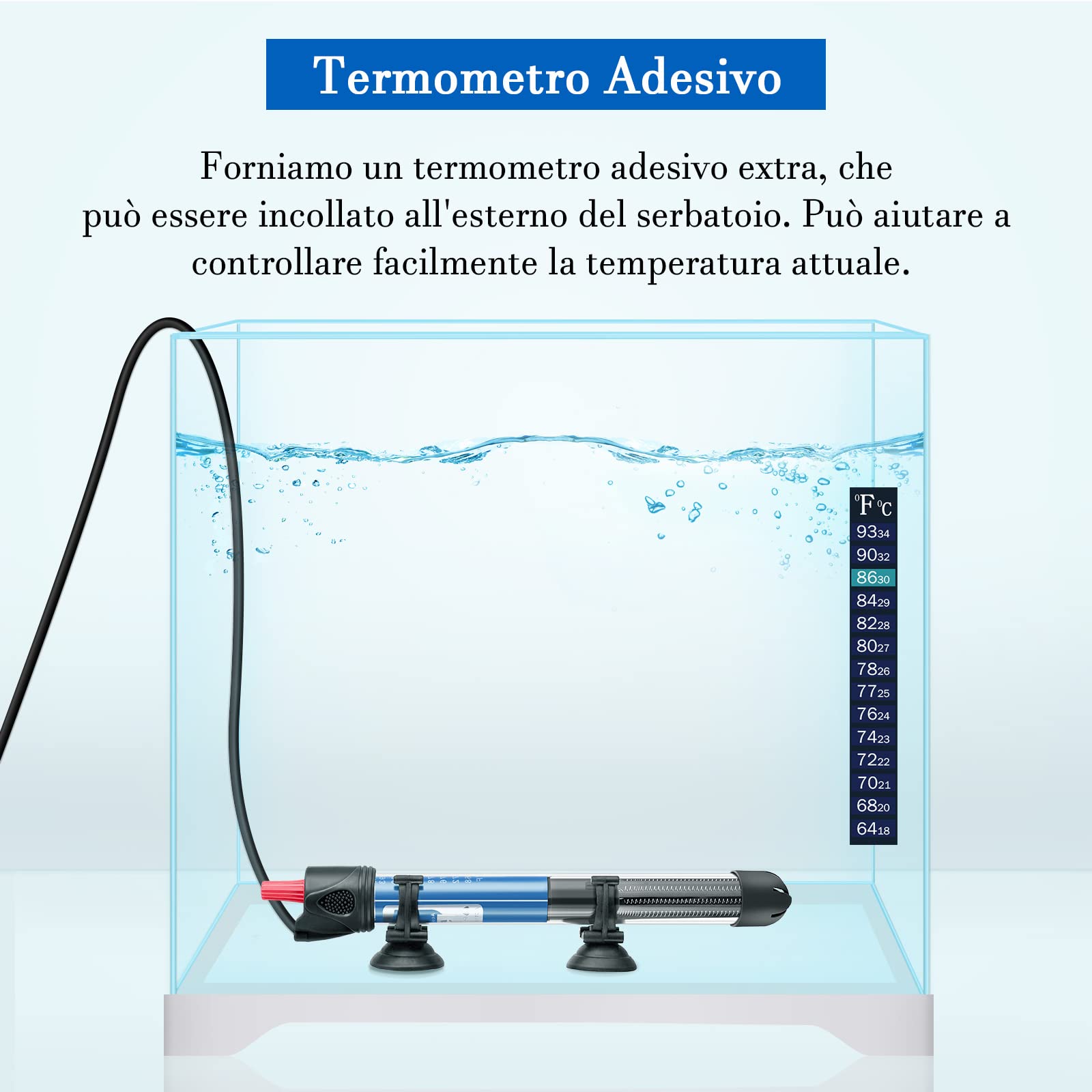 Riscaldatore Per Acquari Piccoli E Tartarughe - Compatto, Sommergibile, Preimpostato 5W/10W
