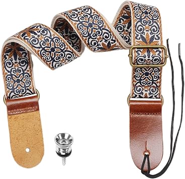 1 Piece Ukulele Strap, Ukulele Accessories, Vintage Patterned Shoulder Strap, Adjustable Strap.