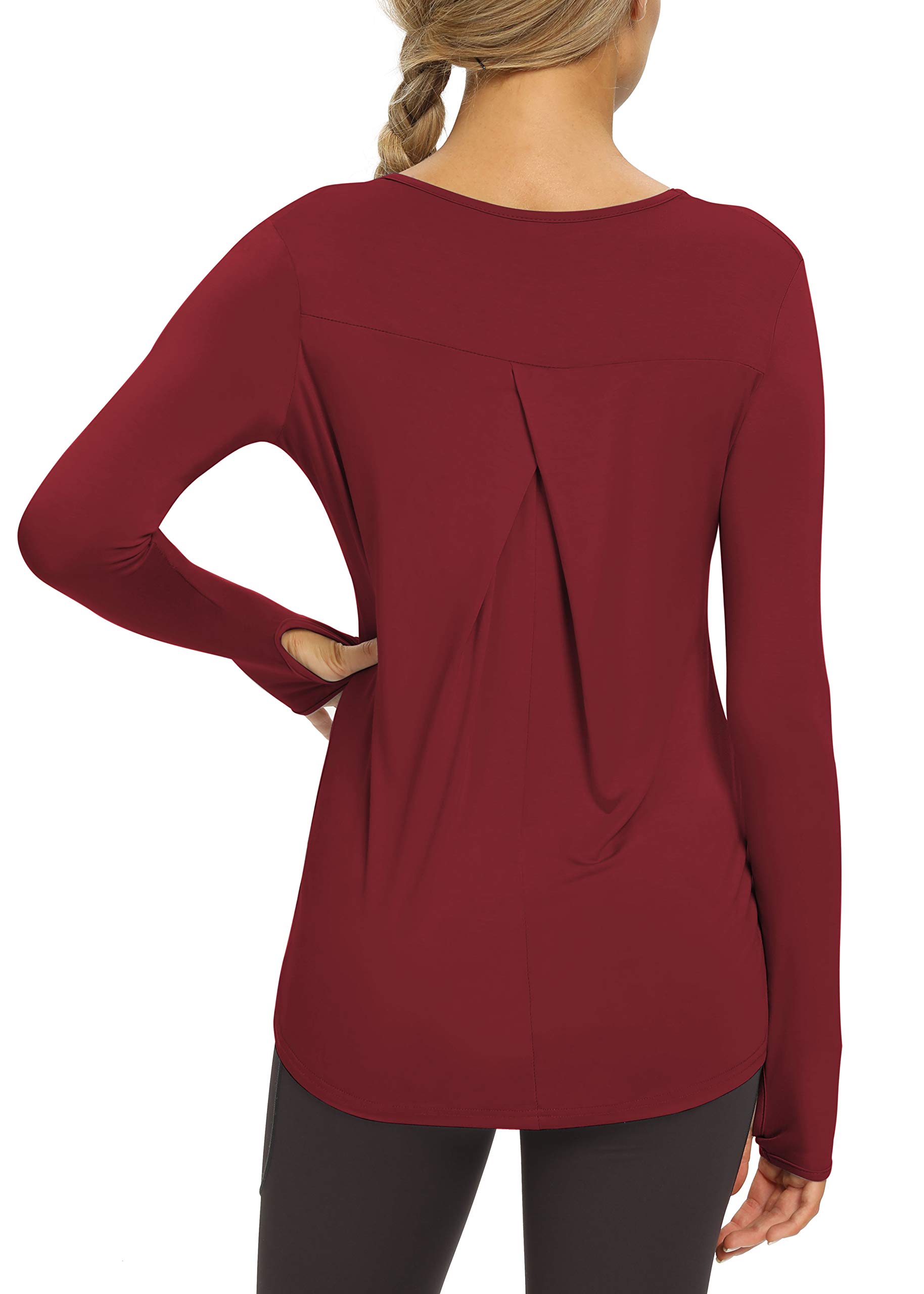 Bestisun Womens Long Sleeve Workout Tops Yoga Exercise Gym Clothes Athletic Sports Shirts