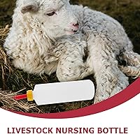 Vista 4 de Tofficu Paquete de 5 botellas de alimentación de animales pequeños de 13.5 onzas para corderos, niños y terneros, botellas de plástico para leche