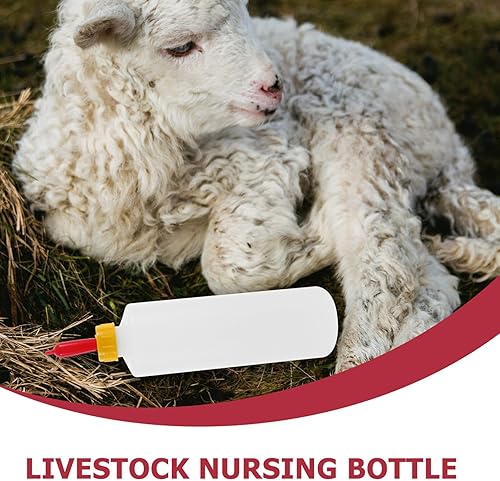 Miniatura 4 de Tofficu 5 juegos de botellas de cabra 13.5 fl oz botella de alimentación de cordero, botella de bebida para ganado infantil, botella de agua de