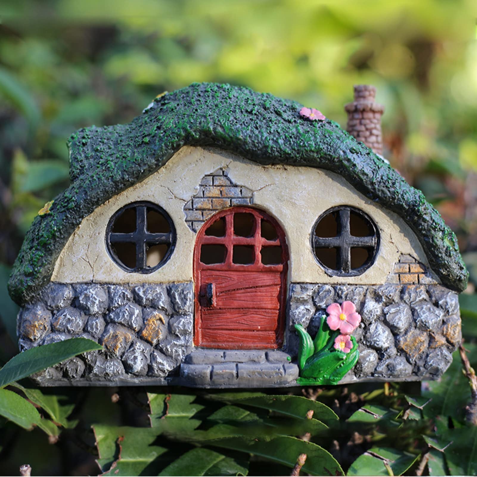 Amazon.co.jp: ガーデンスタチューソーラーフェアリーハウス、ガーデン