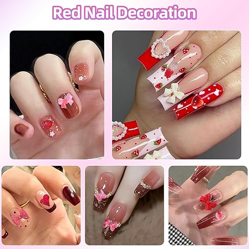 Miniatura 6 de 200 dijes de uñas con lazos 3D surtidos para uñas, variedad de colores, bonitos dijes de arte de uñas para manicura, manualidades, accesorios,