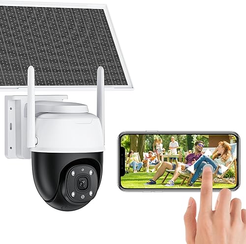 Sin cámara Wifi, 24 horas de grabación continua AOV Cámaras de seguridad solar inalámbricas para exteriores, 4G LTE 2K cámara exterior para