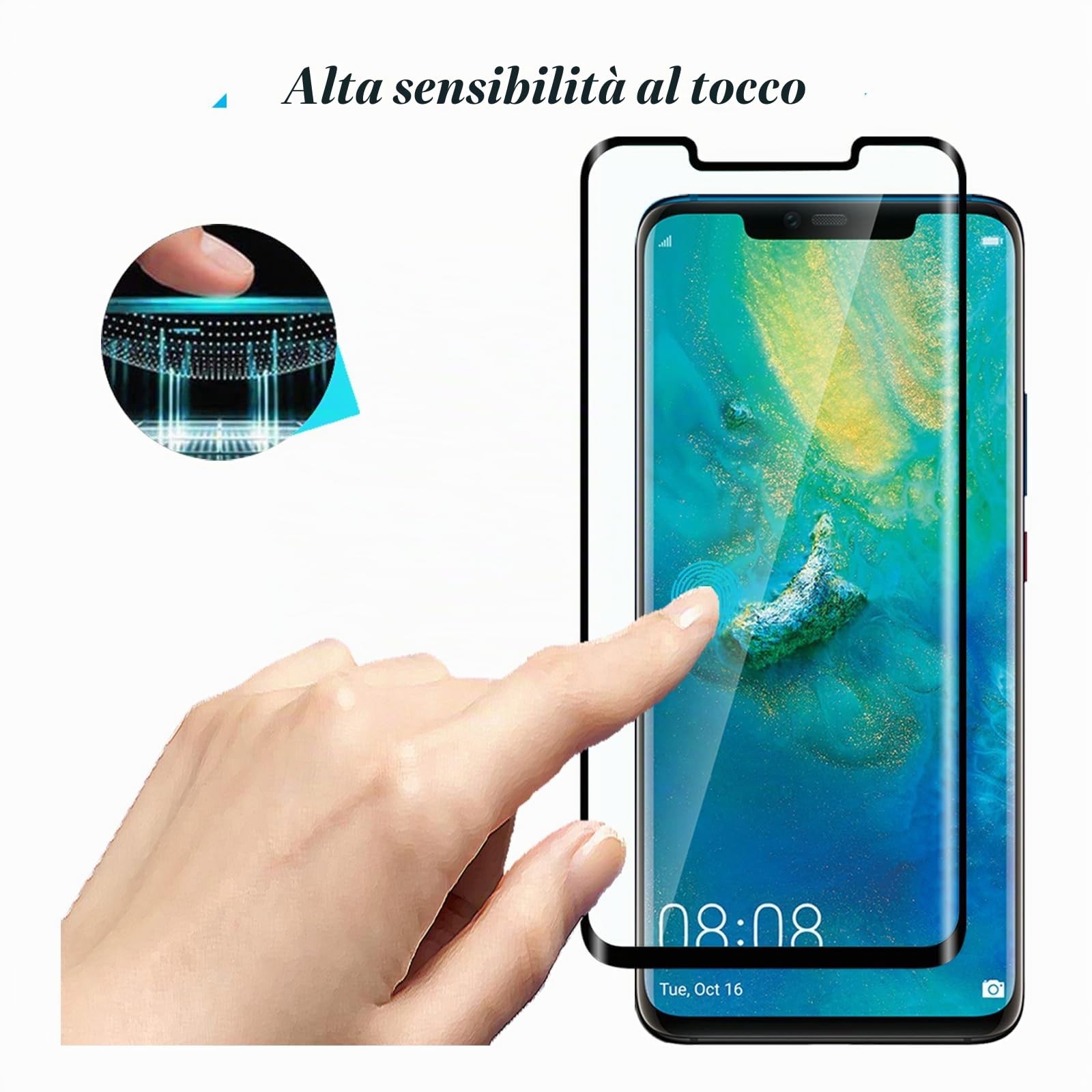 Kesuwe 3 Vetri Temperati 9H Per Huawei Mate 20 Lite – Ultra Trasparenti, Anti-Graffio E Installazione Senza Bolle