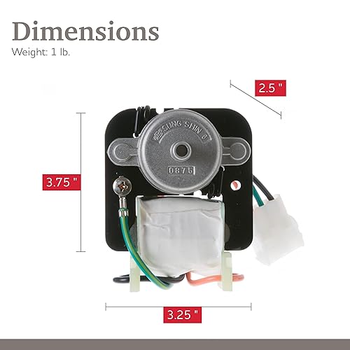 Miniatura 6 de Repuesto para motor de ventilador de condensador de refrigerador GE - WR60X10168, PS967022, AP3855309