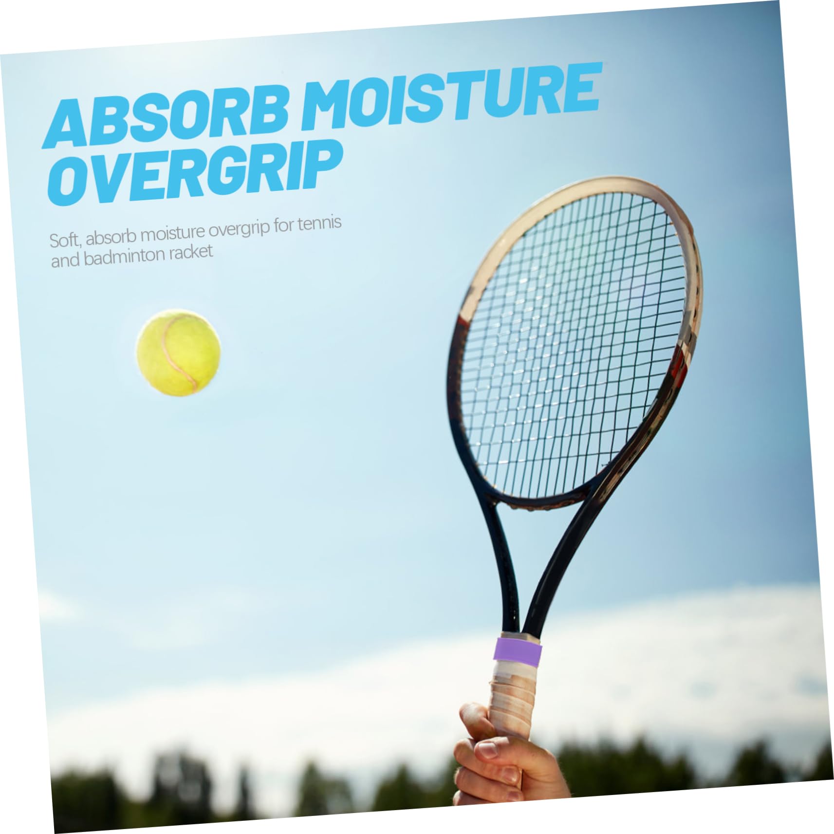 GANAZONO 16Pcs Racket Grip Bands Non Slip Badminton Tennis Racket Overgrip Elastic Racket Handle Covers for Sports Equipment Fishing Rods Bike Handlebars