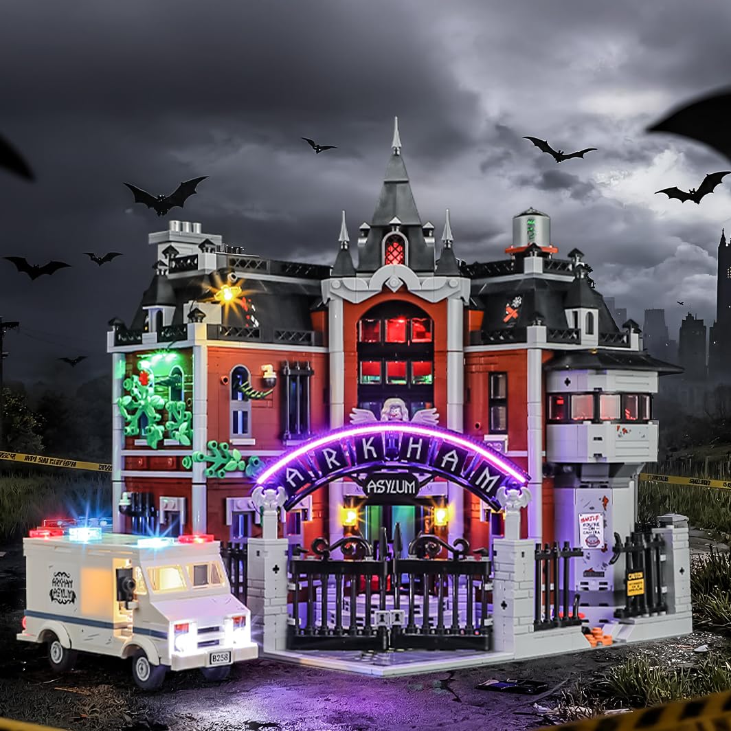 YEABRICKS LED Light for Lego-76300 DC Arkham Asylum Building Blocks Model (Building Set NOT Included), Multicoloured