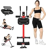 Vista 10 de Yoleo 2 in 1 Ab & Rowing Machines for Home, Foldable Ab Workout Equipment, Ab Trainer Machine for Stomach Workout, Ab Crunch Machine with Foam