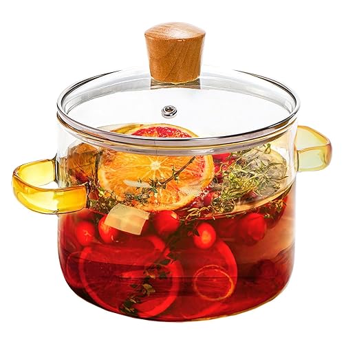 1.5L heat-resistant glass stew pot with lid Can be used