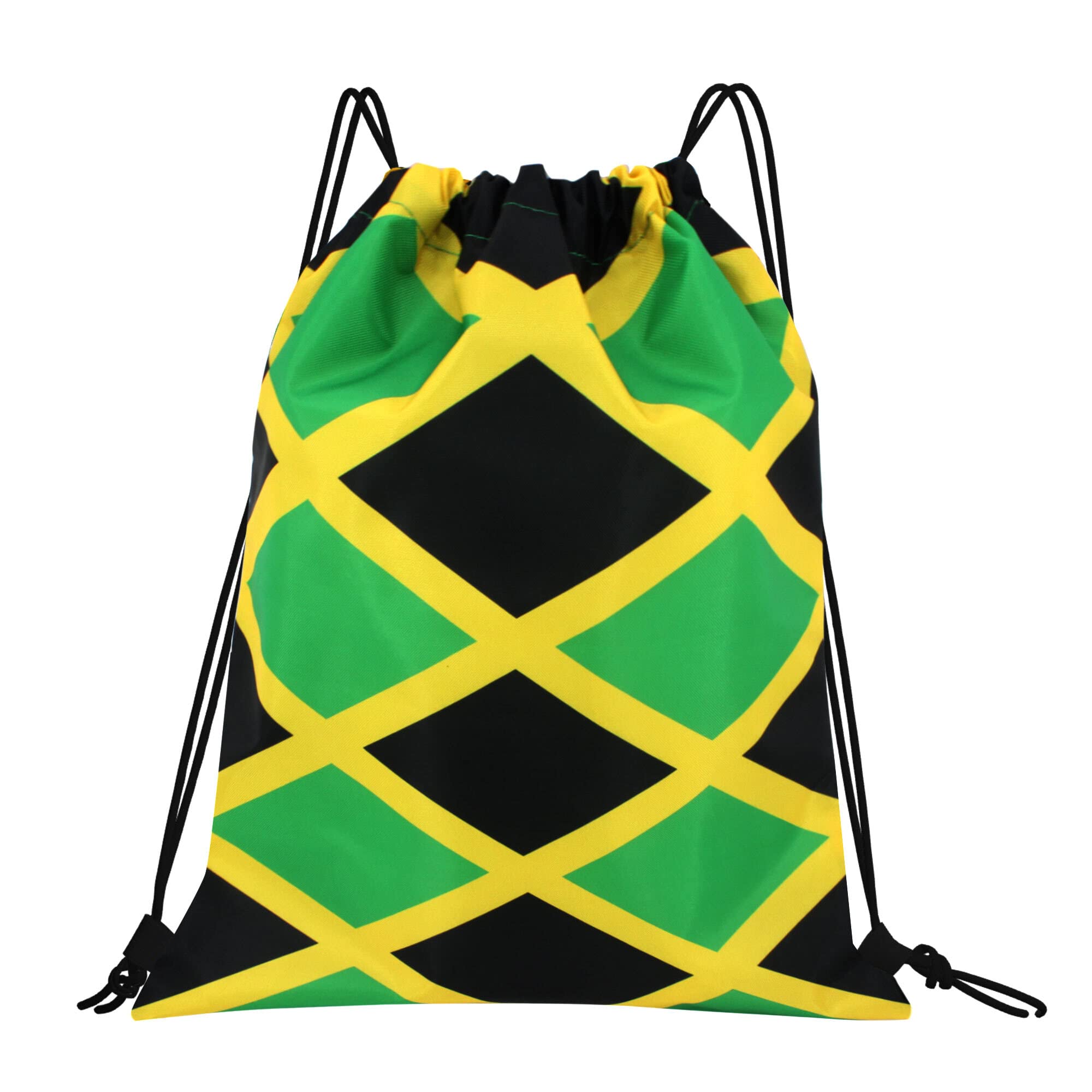 VOARYISAMan and Women Drawstring Backpack Waterproof Gym Sports Trave String Bag Cheer Bag Jamaican Afro Rasta Lion（Jamaican-2）
