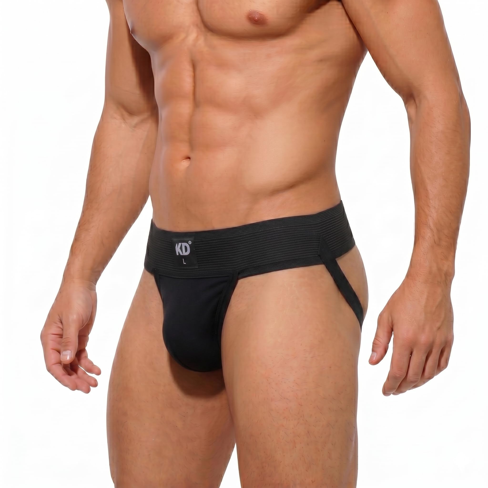 KD Willmax Organic Cotton Jockstrap Gym Supporter – 3” Waistband, Soft & Durable (Black Pack 1, X-Large) — image 1