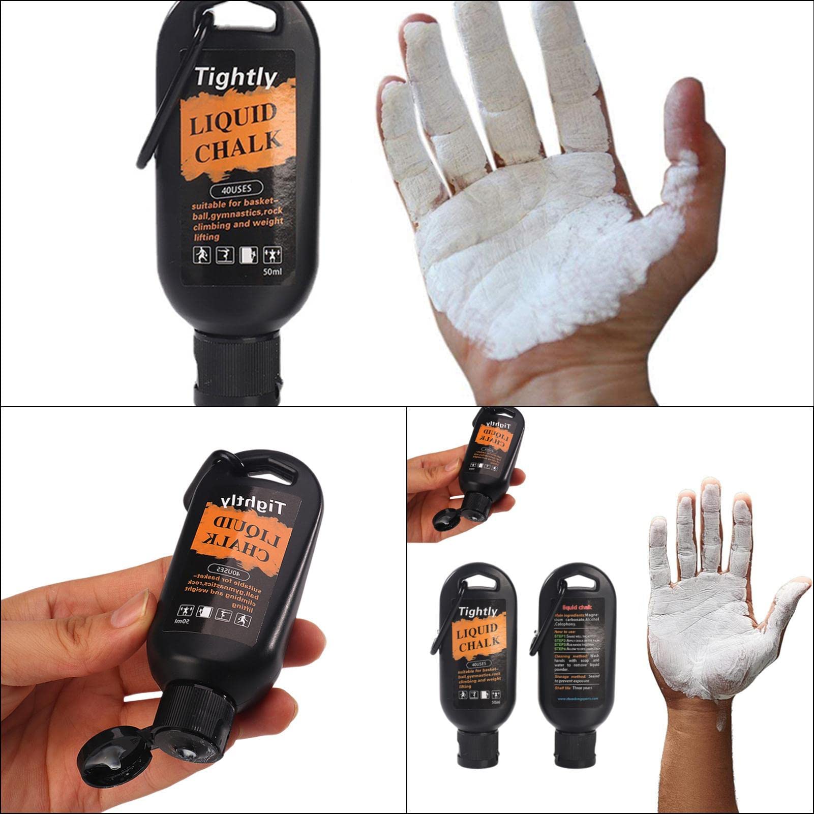Tiza líquida – magnesio líquido para gimnasio, agarre profesional para gimnasio, levantamiento pesas, escalada en roca, gimnasia, tiza levantamiento resistente al sudor Bavokon