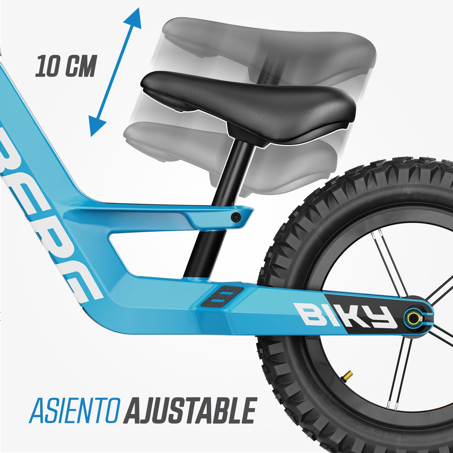 BERG Bicicleta sin Pedales Biky | 2,5-5 años, 12 pulgadas, con freno de mano, cuadro ligero de magnesio, ruedas hinchables