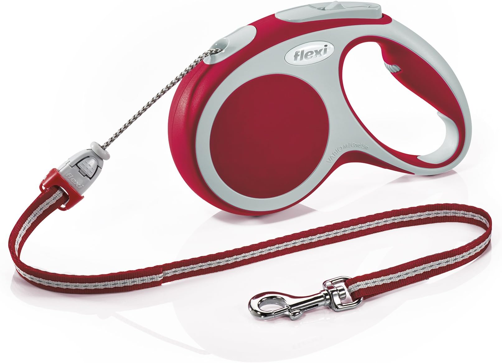 FLEXI Vario Retractable Dog Leash (Cord), 16 ft, Medium, Red