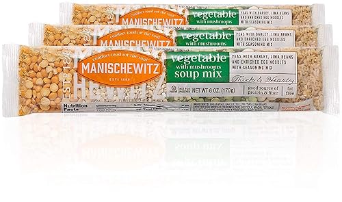 Manischewitz Mezcla de sopa de verduras de violonchelo con champiñones 6oz (paquete de 3) Reducido en sodio