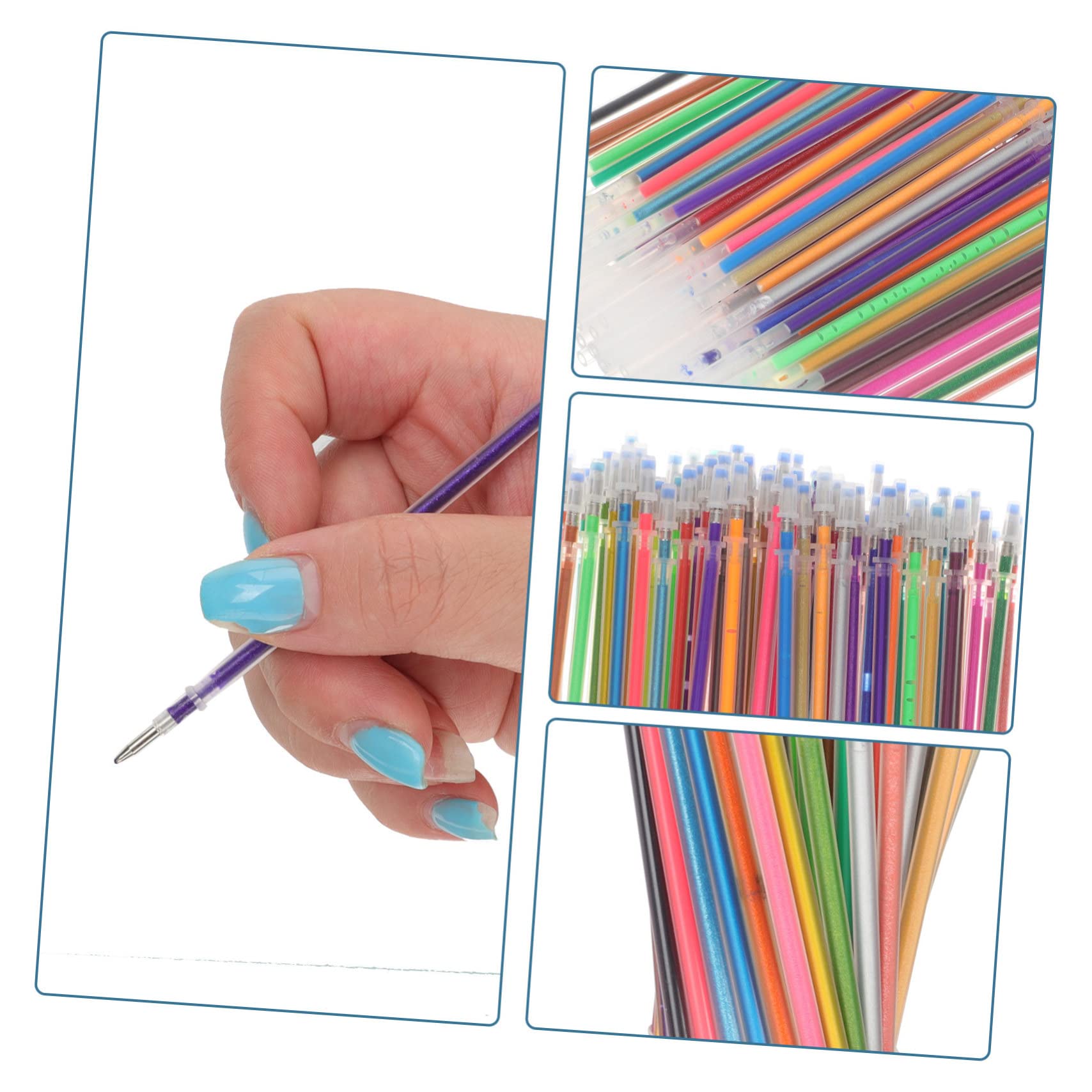 MAGICLULU 252pezzi Ricariche Per Penne Colorate Decorative Da Ricariche Gel Per Ufficio e Studio Inchiostro Fluido e Luminoso Per Studenti e Attività Creative