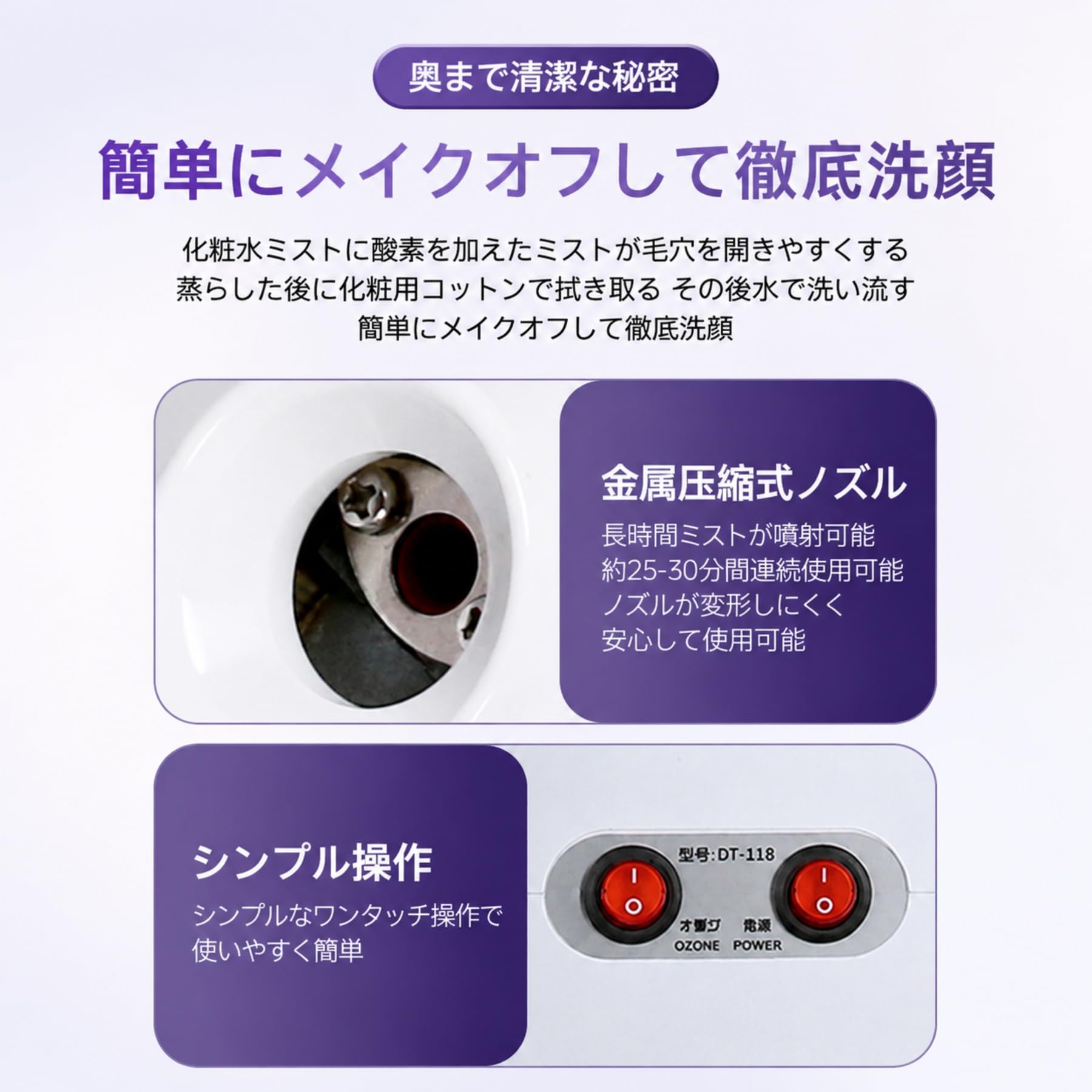 Amazon.co.jp: ZXM 2in1フェイシャルビューティースチーマー 家庭用