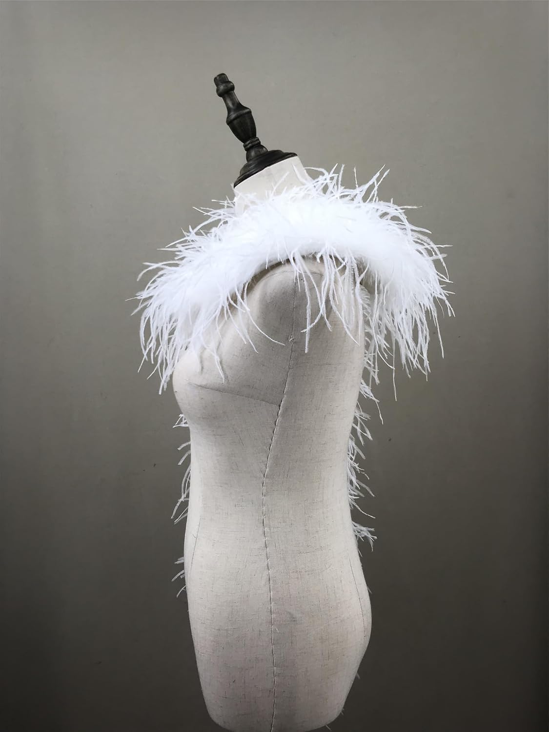 LVCOMEFF Women Single Long Ostrich Feather Arm Warmer Fur Arm Sleeve For Party Luxurious Furry Fingerless Glove
