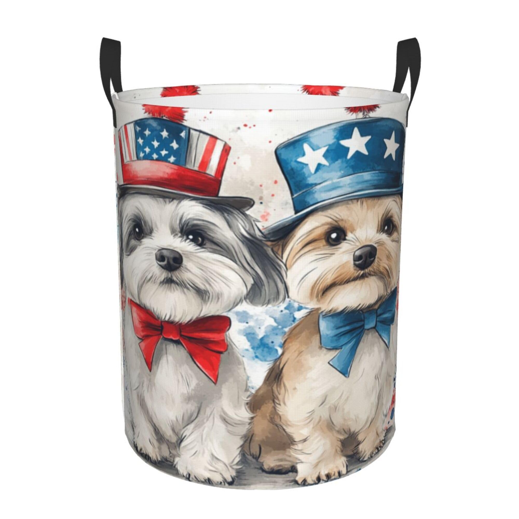 Panier de rangement pliable en tissu M pour jouets et vêtements de chien