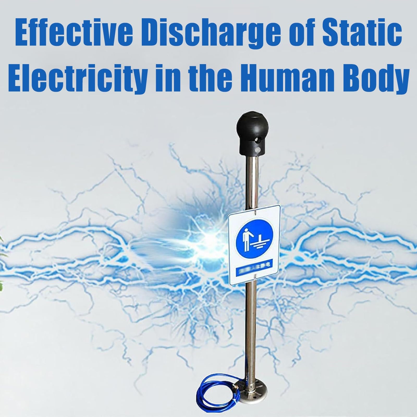 Bola removedora de electricidad estática para cuerpo humano, descargador electrostático con alarma de sonido y luz para conexión a tierra en la industria química