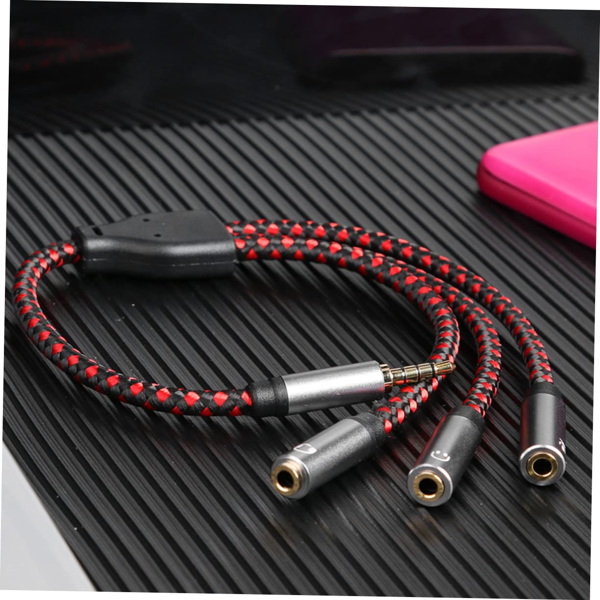 3pezzi Splitter Audio y Per Cuffie Adattatore Jack Mic e Uscite Stereo Estensione Per Smartphone Tablet e Sonora e Portabilità