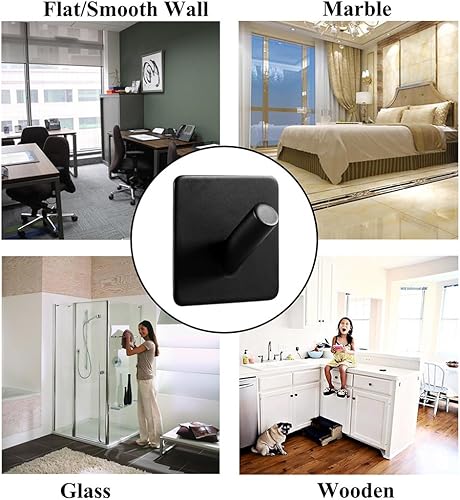 Miniatura 7 de Ganchos autoadhesivos de acero inoxidable para colgar en la pared, resistentes, impermeables, modernos, para baño, cocina, dormitorio, oficina,