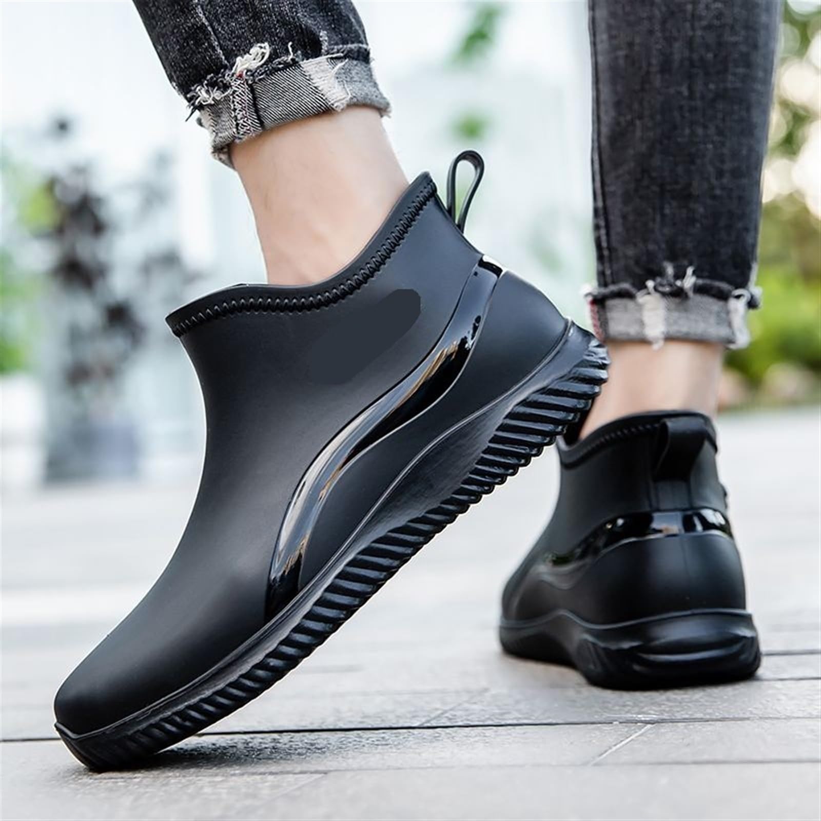 Scarpe Da Pioggia Uomo Stivali da pioggia uomo corti in gomma Scarpe in for esterni