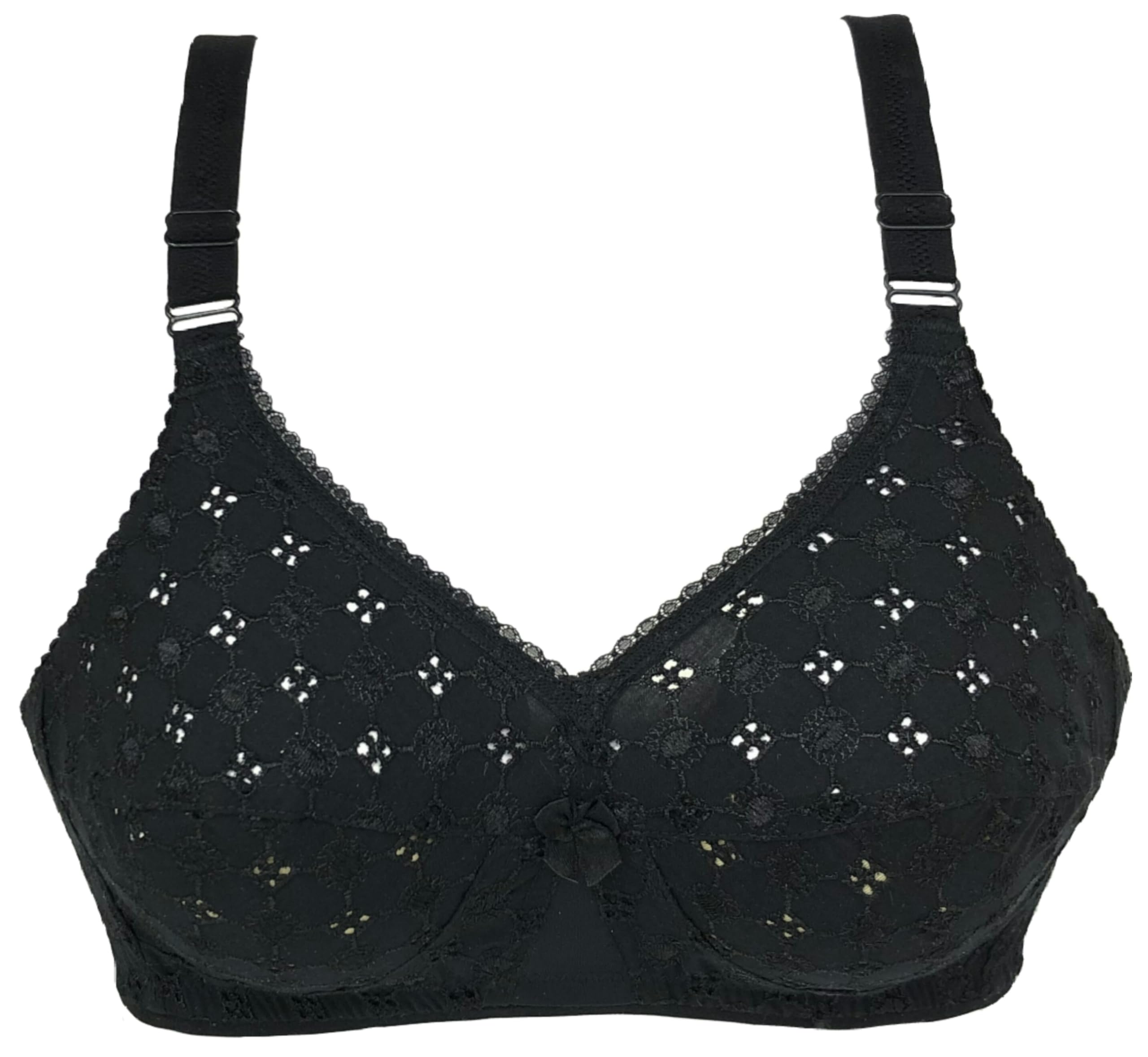 Women's Bra with Embroidery - Double-Layered, Non-Padded Everyday Lovebell Bra for Ladies
