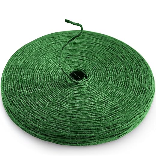 PerkHomy Garden Twine Strong Natural Jute 400 Feet Long Green Twine for Gardening Tomato Climbing Plant Tie Floristry Crafts Gift Wrapping Packing Decor (Green 2mm * 400feet)