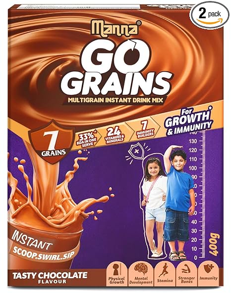 Go Grains Millet Health and Nutrition Drink, 800g Chocolate 400g(Pack of 2)
