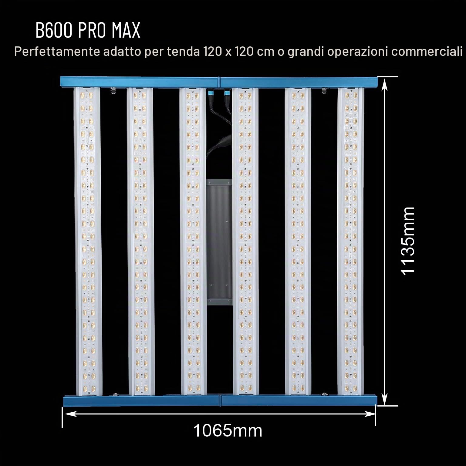 B600 ProMax Lampada Coltivazione LED 600W Spettro Completo Professionale per Piante Indoor