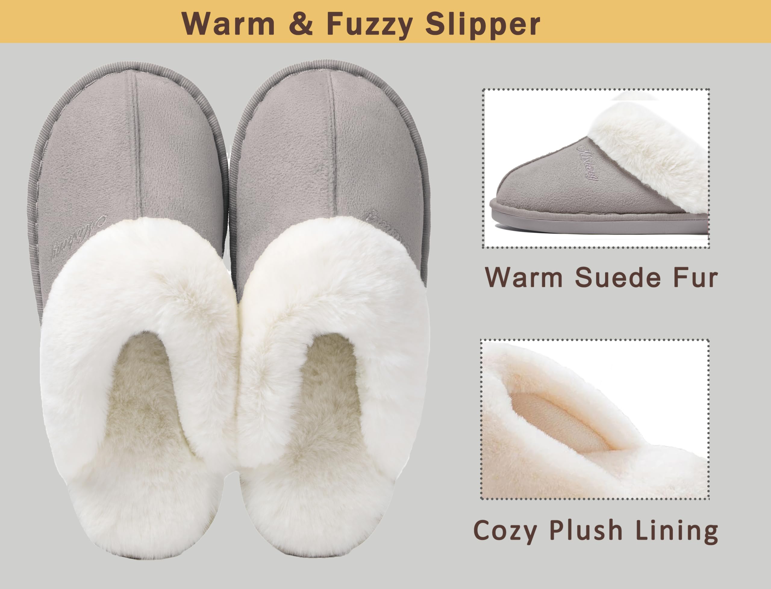 Donpapa Pantofole Donna Uomo Peluche Autunno Invernali Morbida Memoria Schiuma Interne Casa Ciabatte Fluffy Pelose Interno Esterno