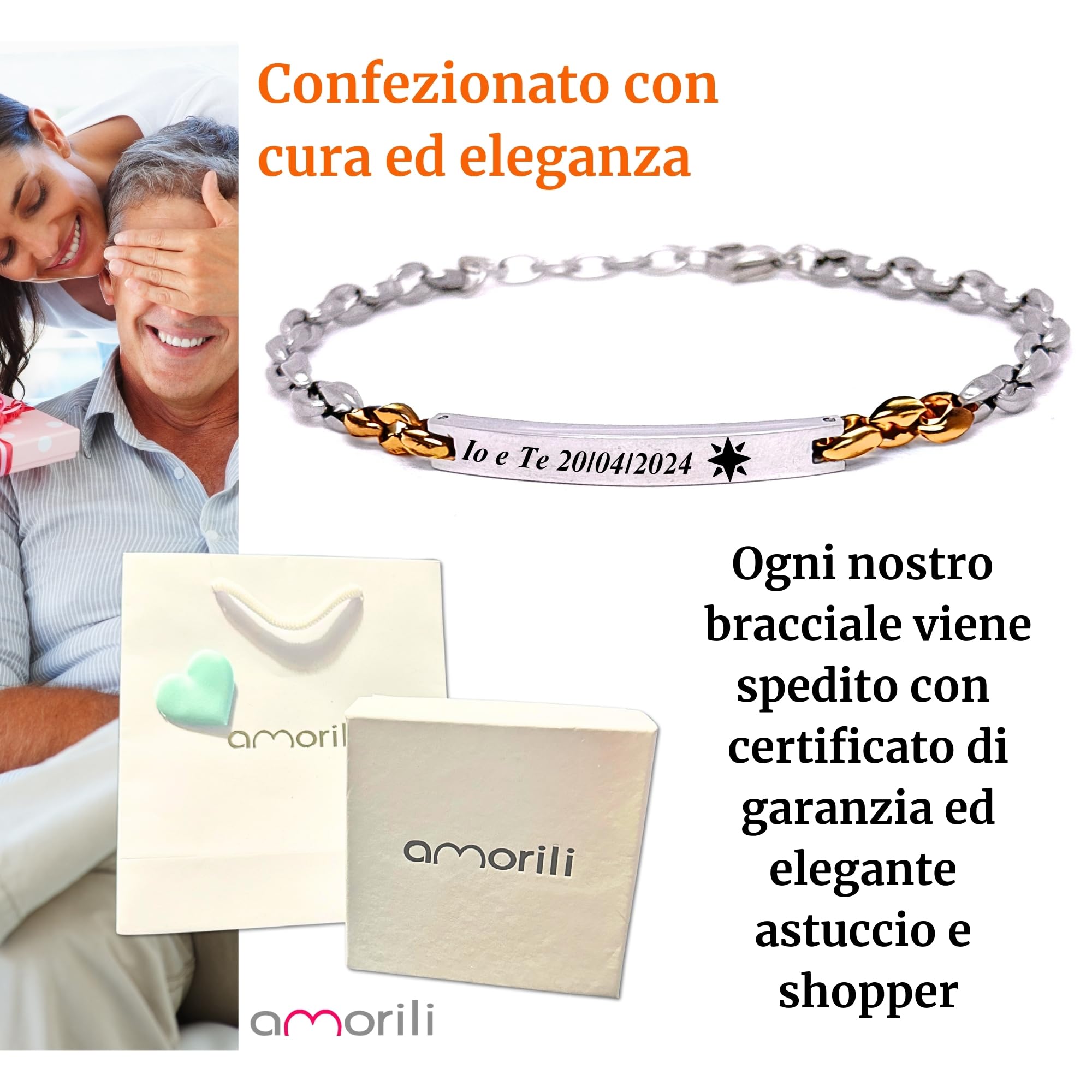 Bracciale Uomo Personalizzato in Acciaio Inox Maglia Marina con Incisione | Braccialetto Maschile Elegante Regolabile | Gioiello Personalizzabile Idea Regalo per Lui bcc3114