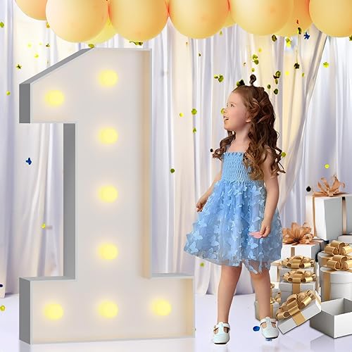 Miniatura 8 de imprsv Letras de marquesina de 3 pies, letras iluminadas de marquesina de mosaico para cumpleaños, baby shower, boda, compromiso, fiesta, decoración