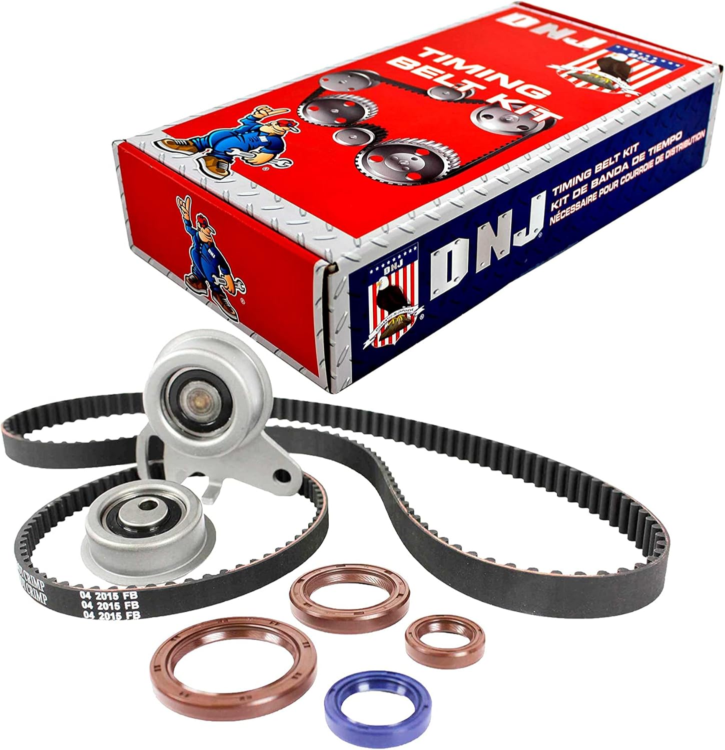 DNJ TBK128 Timing Belt Kit for 1993-1996 Dodge Mitsubishi Mighty Max Ram 50 2.4L L4 8V SOHC 2351cc