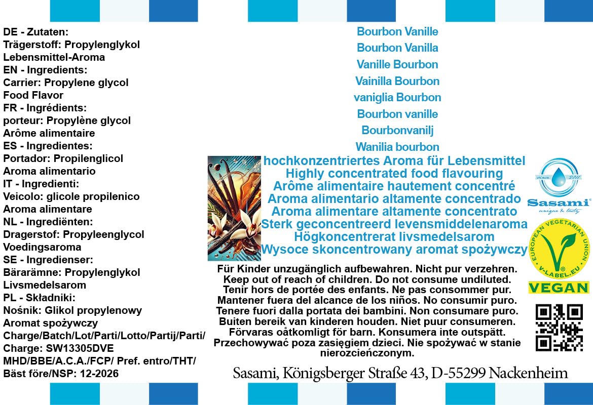 Wanilia bourbon aromat koncentrat – Wegański – Sasami – 100ml