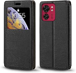 Funda de Cuero PU con Ventana Visible y Cierre Magnético Invisible